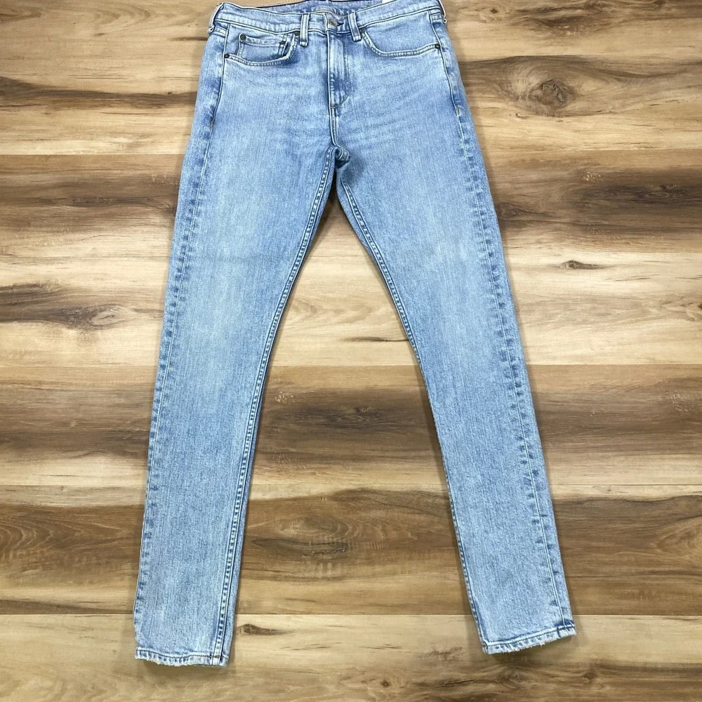 Rag & Bone Jeans Mens 30x32 Fit 1 Skinny Organic Cotton Sonora Light Blue Wash